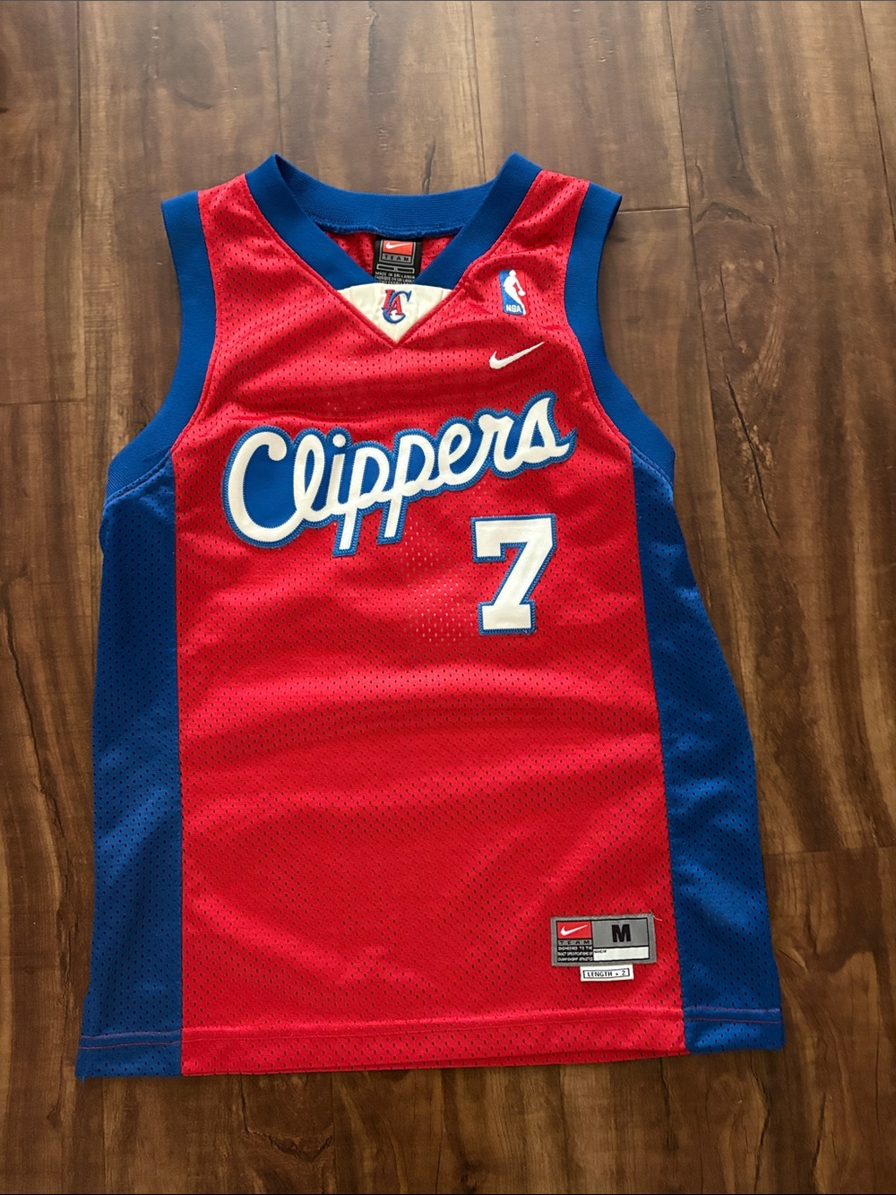 Nike Kids Clippers Red and Blue #7 Odom Basketball Jersey Vintage